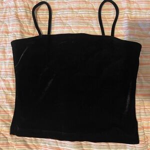 Elegant Black Velvet Women's Top